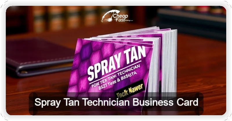 Spray Tan Technician business card design sample