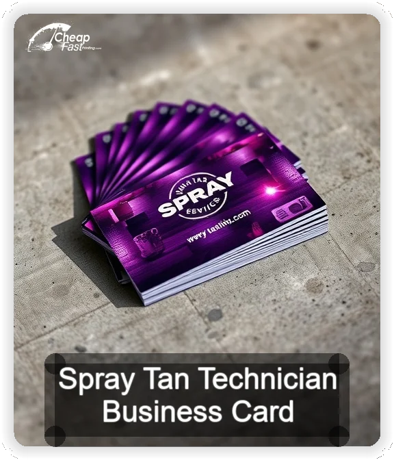 Spray Tan Technician business card design sample