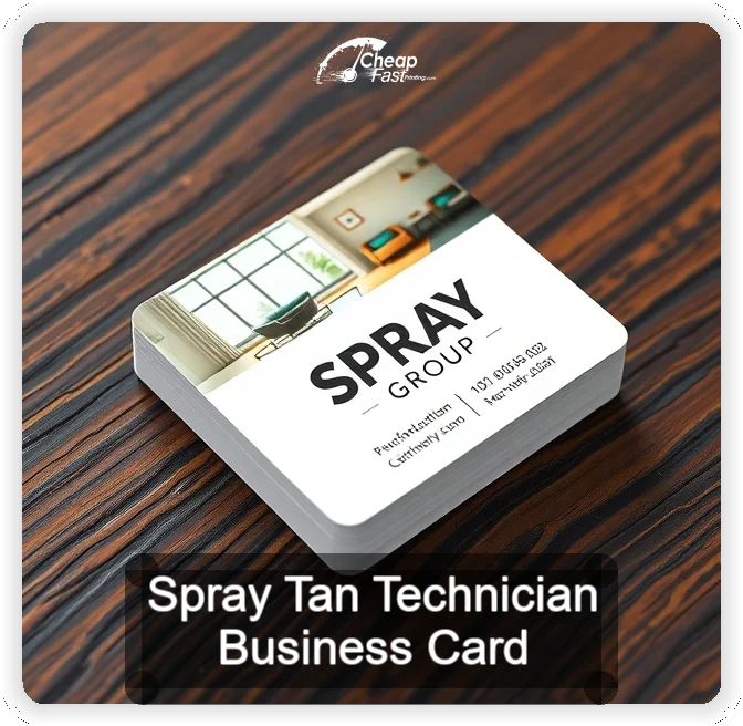 Spray Tan Technician business card design sample