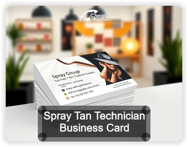 Spray Tan Technician business card design sample