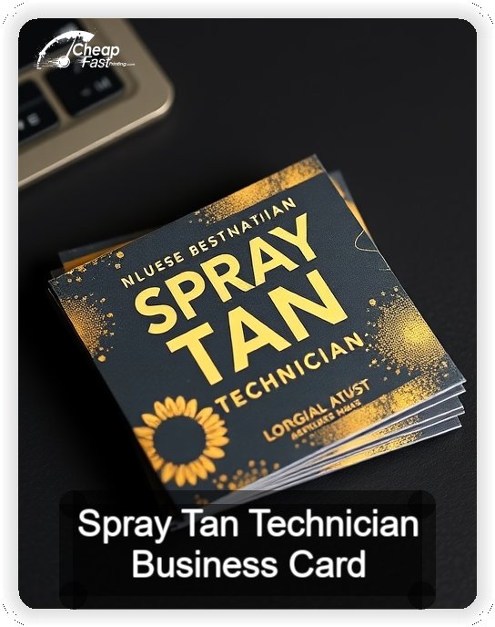 Spray Tan Technician business card design sample