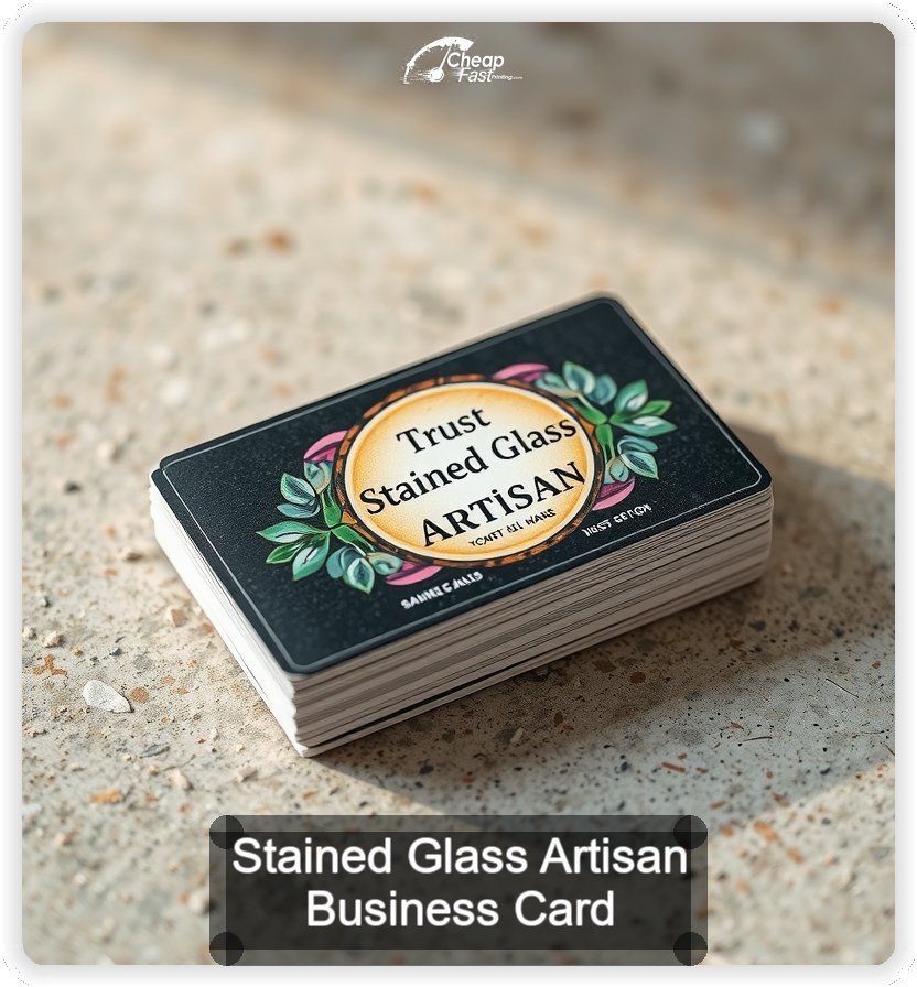 Stained Glass Artisan business card design sample