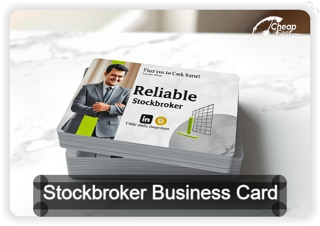 Stockbroker business card design sample