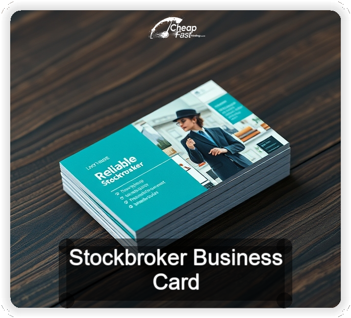 Stockbroker business card design sample