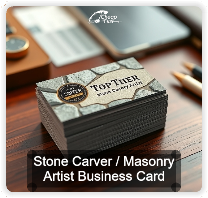 Stone Carver Masonry Artist business card design sample