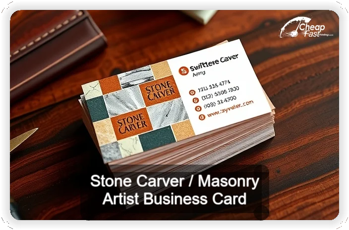 Stone Carver Masonry Artist business card design sample