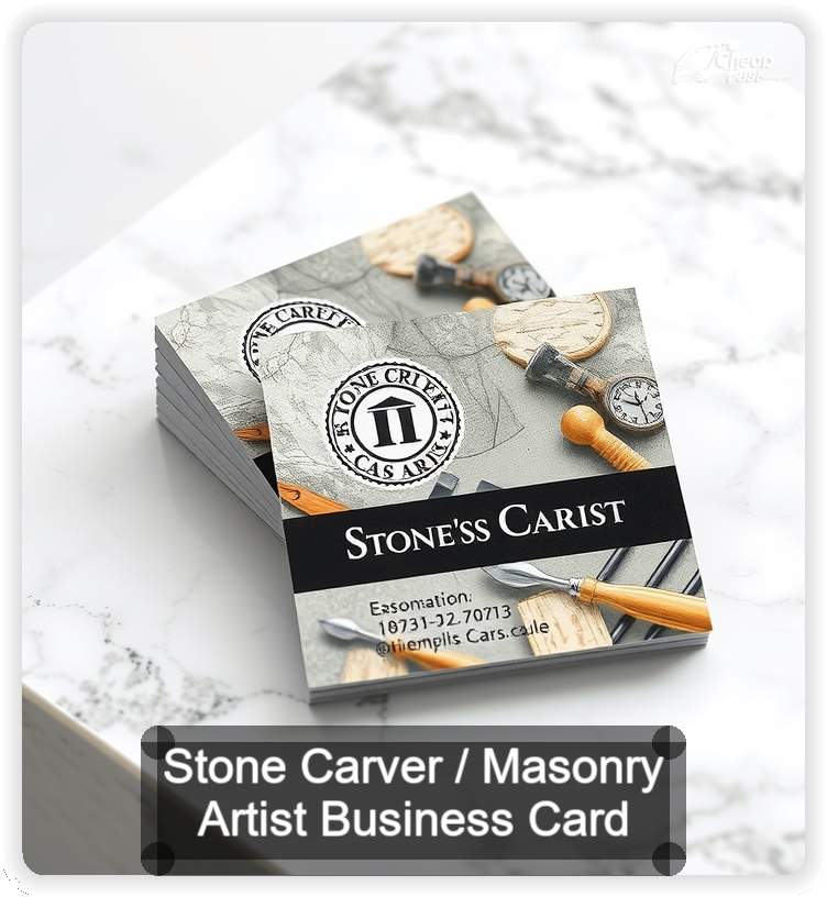 Stone Carver Masonry Artist business card design sample