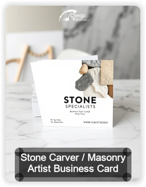 Stone Carver Masonry Artist business card design sample