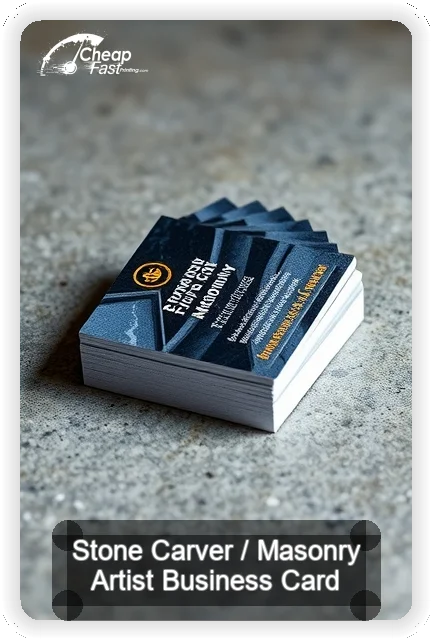 Stone Carver Masonry Artist business card design sample