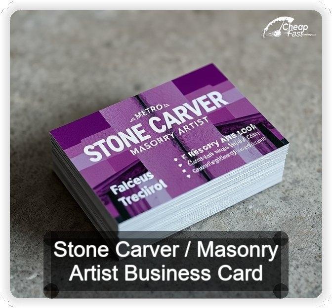 Stone Carver Masonry Artist business card design sample