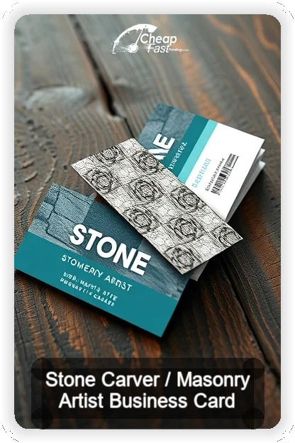 Stone Carver Masonry Artist business card design sample