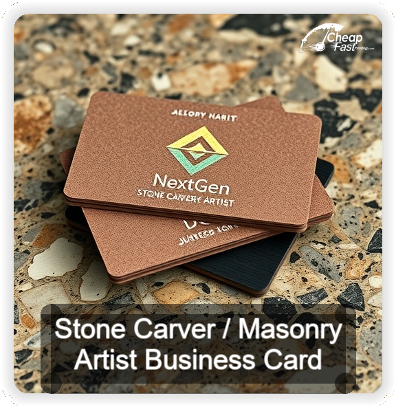 Stone Carver Masonry Artist business card design sample