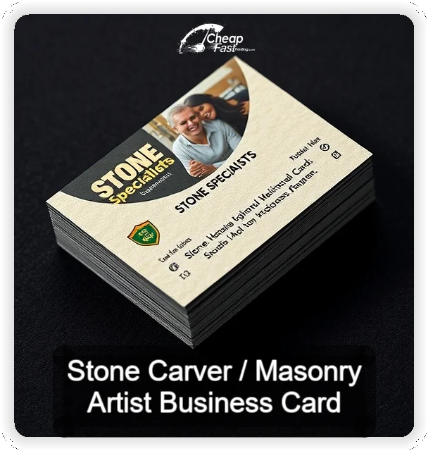 Stone Carver Masonry Artist business card design sample