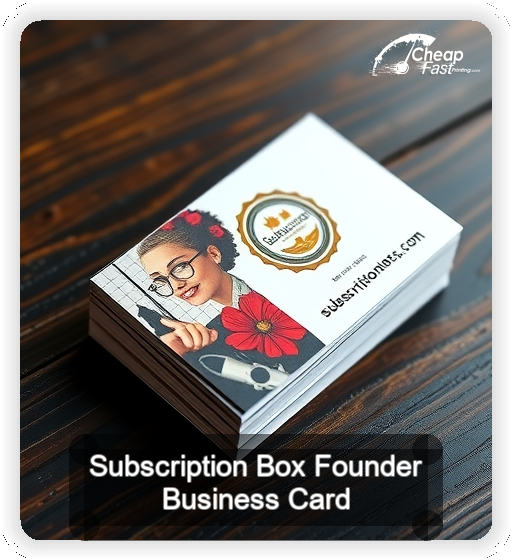 Subscription Box Founder business card design sample