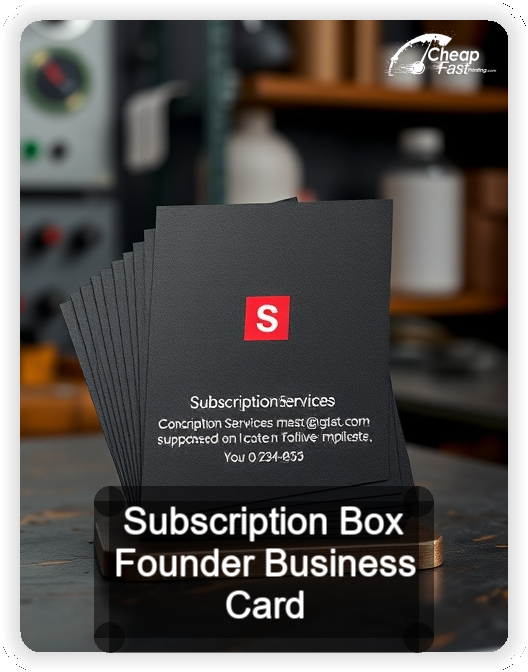 Subscription Box Founder business card design sample