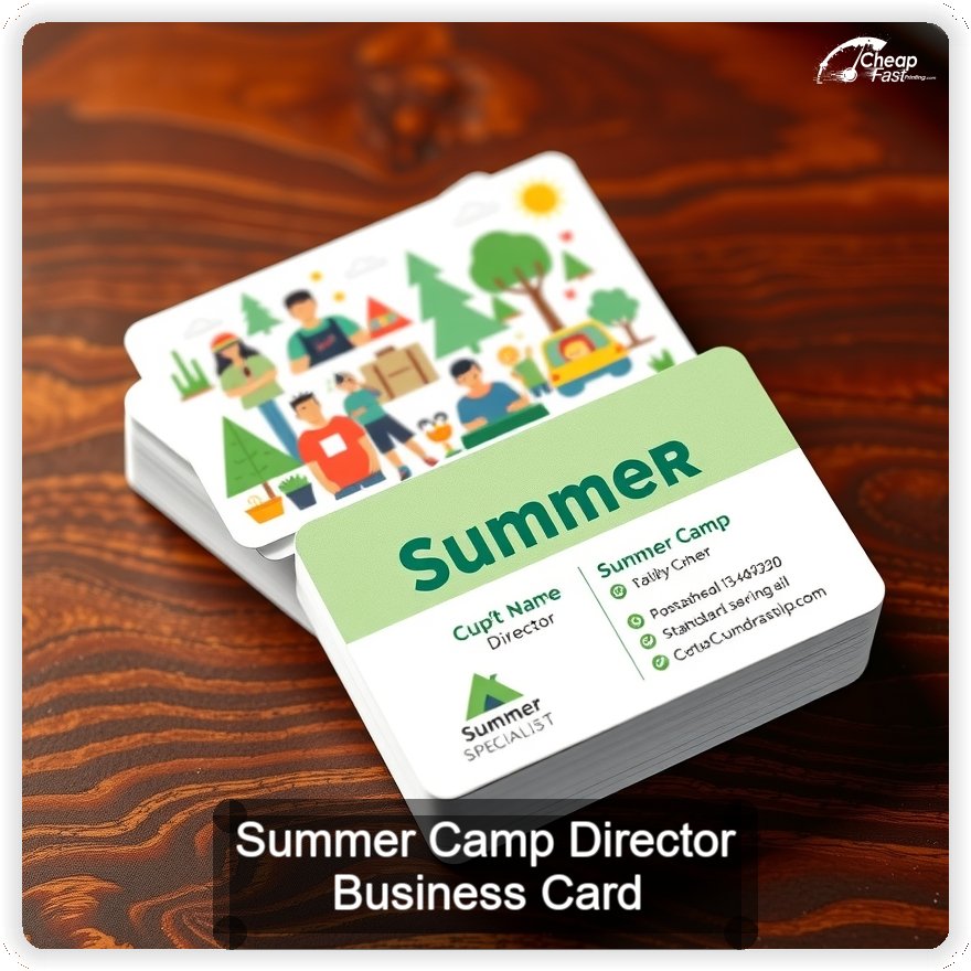 Summer Camp Director business card design sample