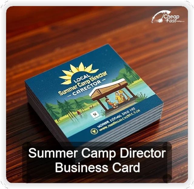 Summer Camp Director business card design sample
