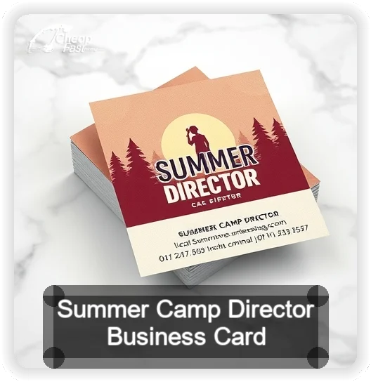 Summer Camp Director business card design sample