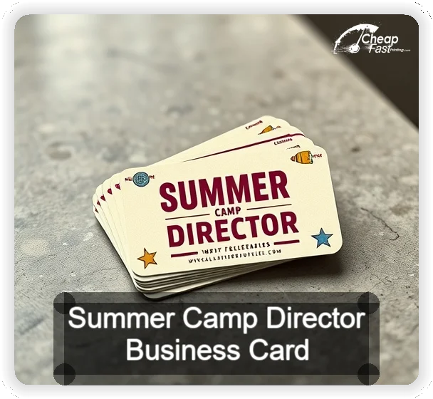 Summer Camp Director business card design sample