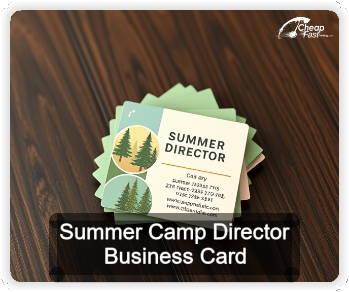 Summer Camp Director business card design sample