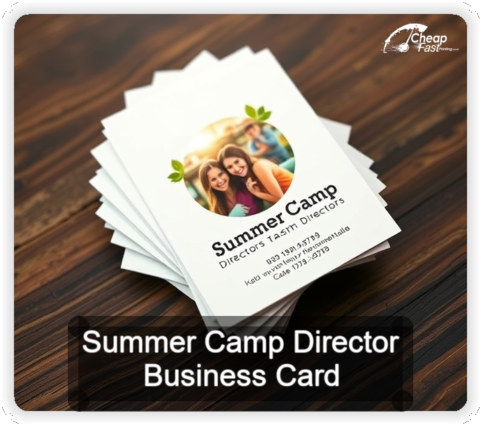 Summer Camp Director business card design sample
