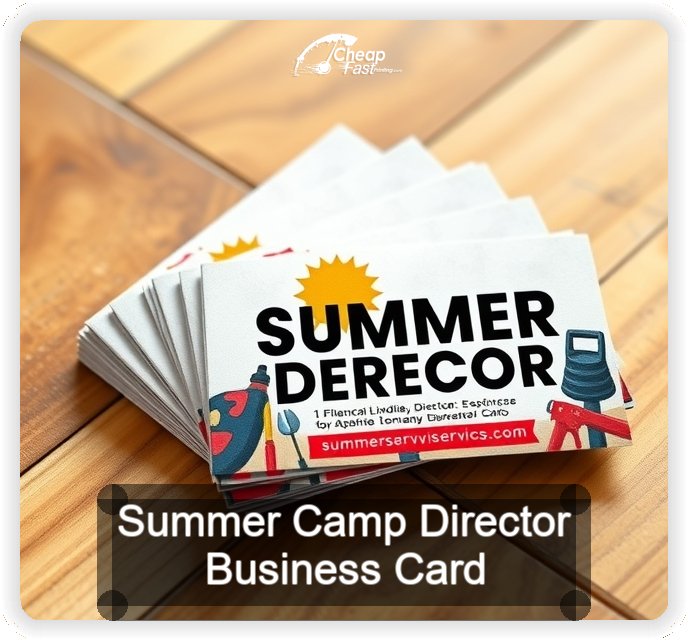 Summer Camp Director business card design sample