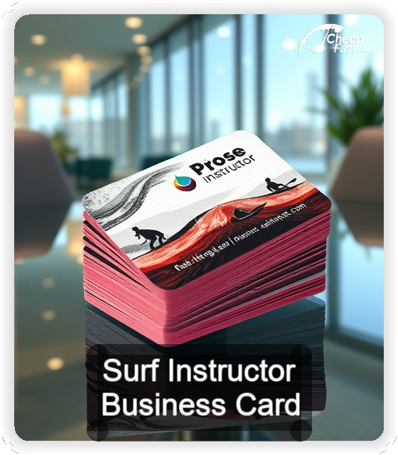 Surf Instructor business card design sample