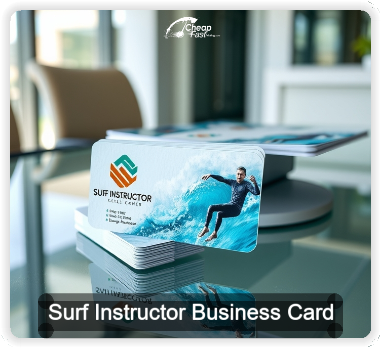 Surf Instructor business card design sample
