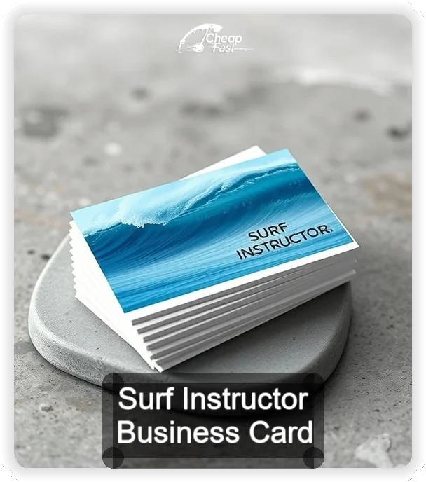 Surf Instructor business card design sample