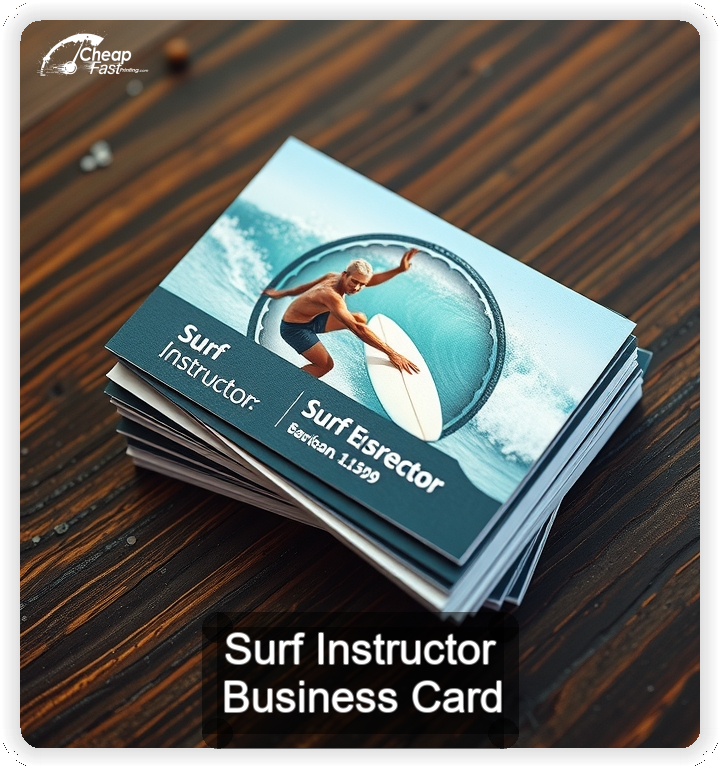 Surf Instructor business card design sample
