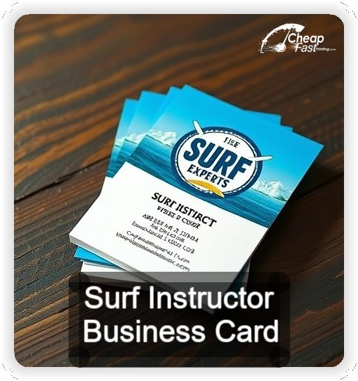 Surf Instructor business card design sample