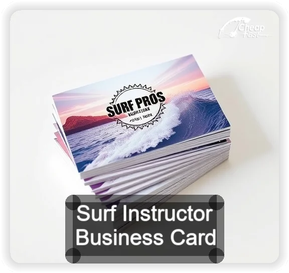 Surf Instructor business card design sample