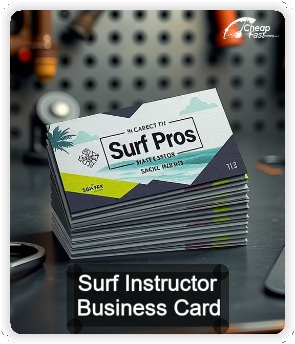 Surf Instructor business card design sample