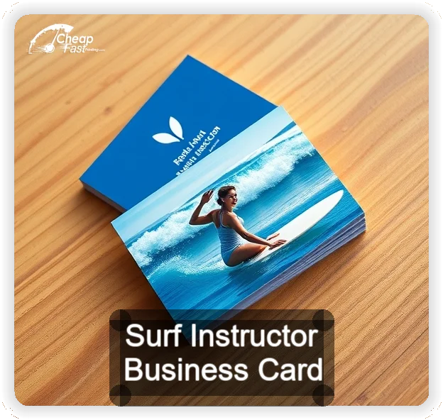 Surf Instructor business card design sample