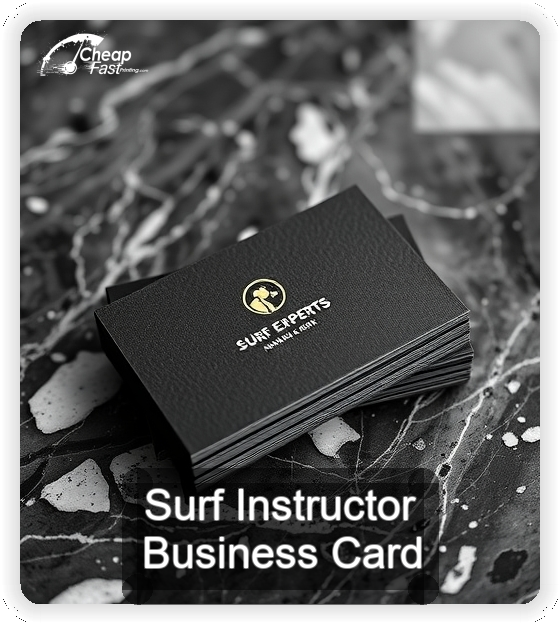 Surf Instructor business card design sample