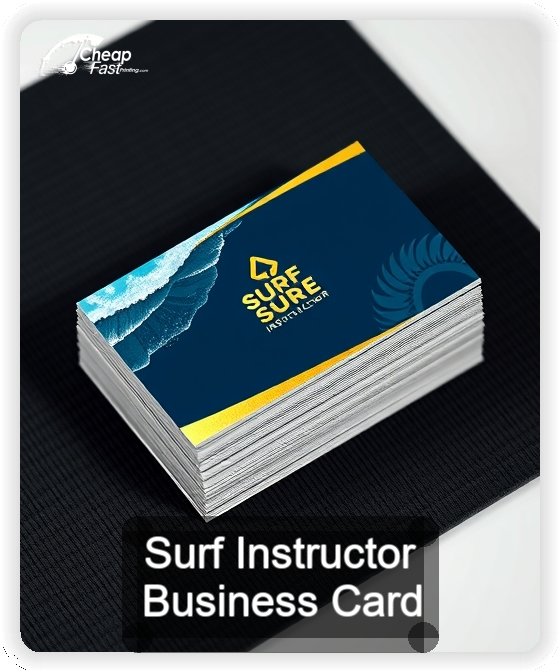 Surf Instructor business card design sample