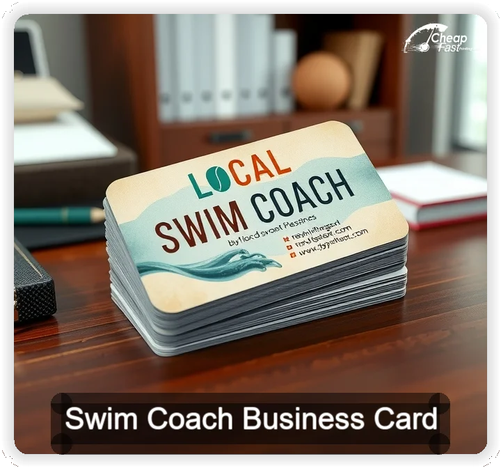 Swim Coach business card design sample