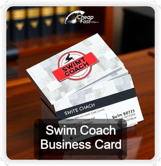 Swim Coach business card design sample