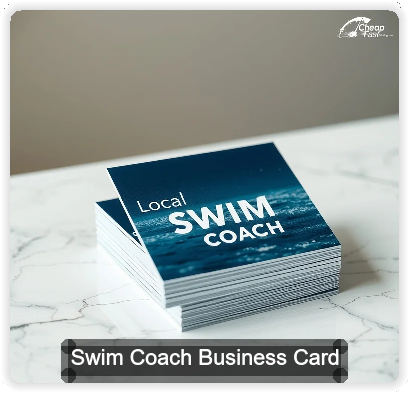 Swim Coach business card design sample