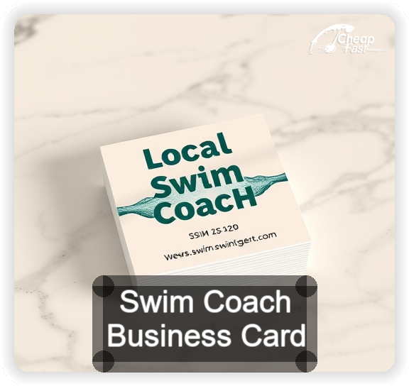 Swim Coach business card design sample