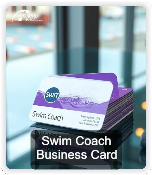 Swim Coach business card design sample