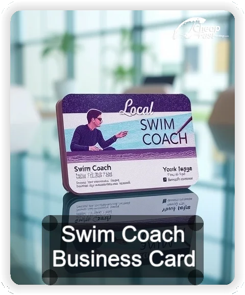 Swim Coach business card design sample
