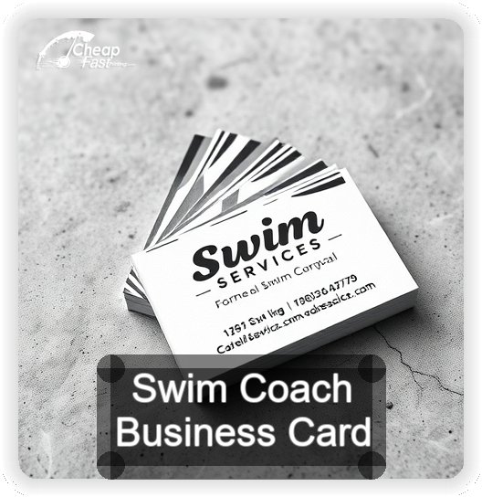 Swim Coach business card design sample