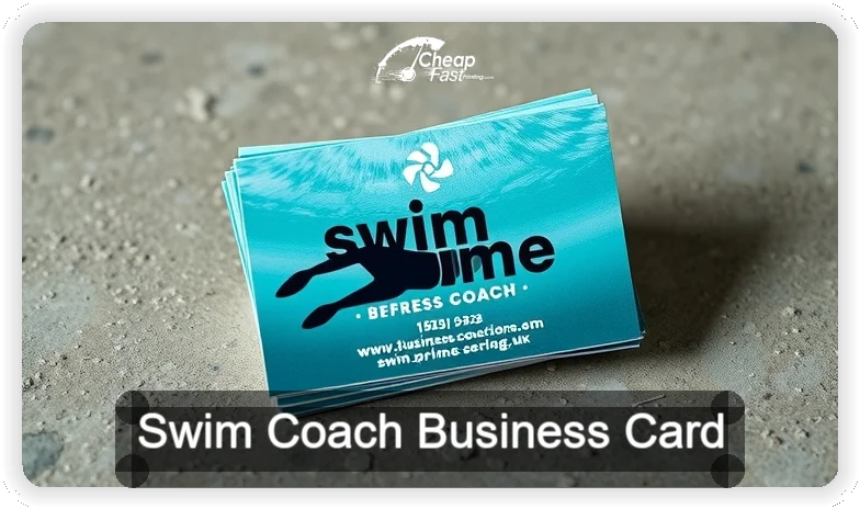 Swim Coach business card design sample