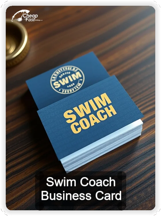 Swim Coach business card design sample