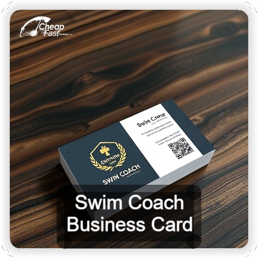 Swim Coach business card design sample