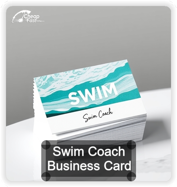 Swim Coach business card design sample