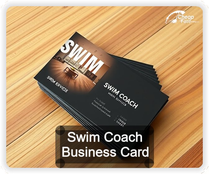 Swim Coach business card design sample