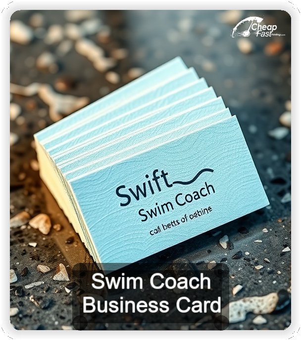 Swim Coach business card design sample