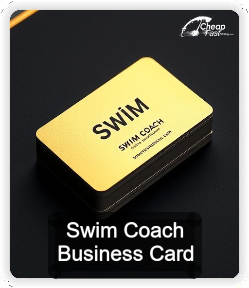 Swim Coach business card design sample